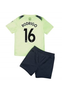 Fotbalové Dres Manchester City Rodri Hernandez #16 Dětské Třetí Oblečení 2022-23 Krátký Rukáv (+ trenýrky)
